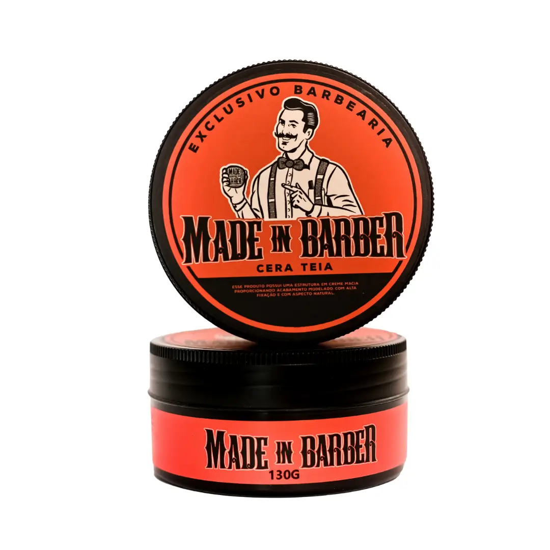 Produtos de barbearia na prateleira